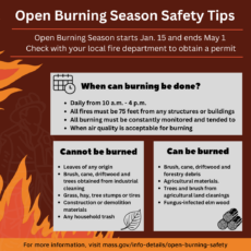 Open Burning Season Begins Jan. 15 Open Burning Season Begins Jan. 15